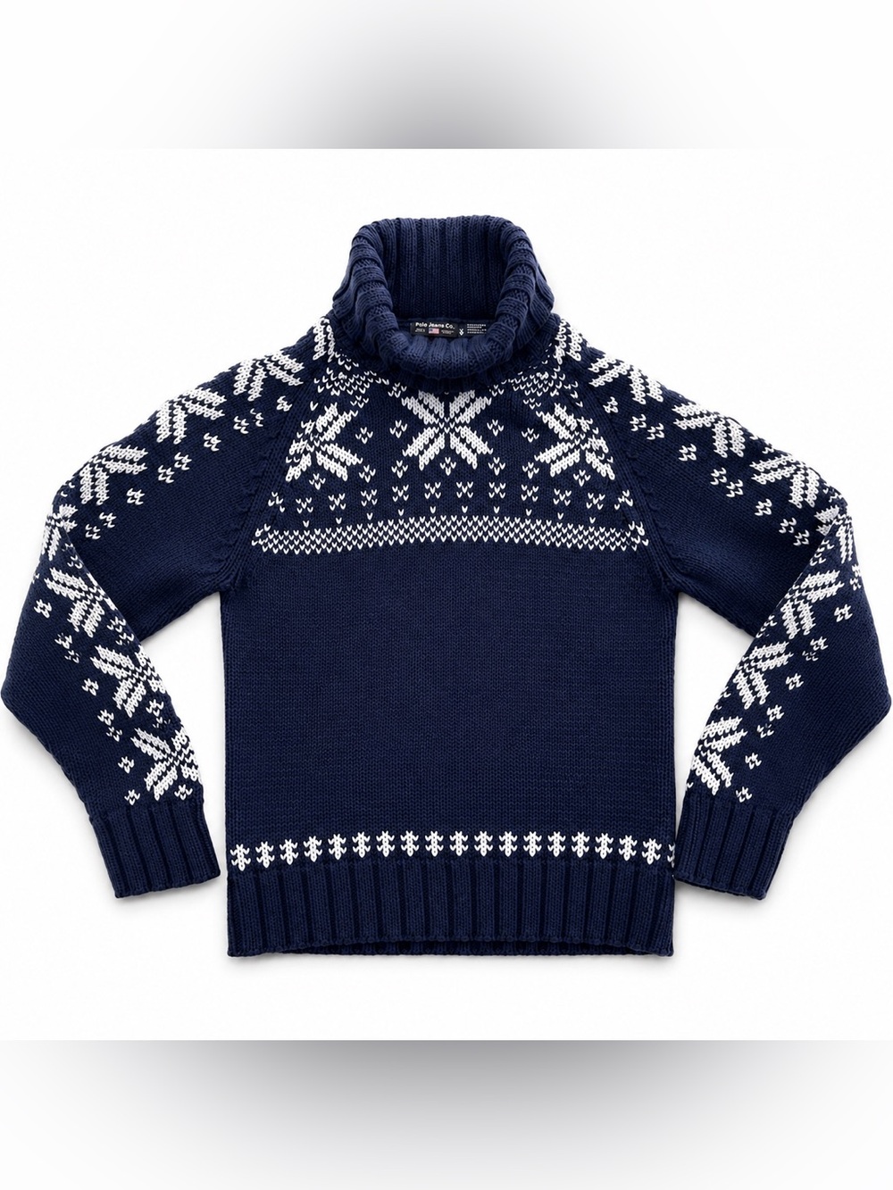 Polo Jeans Co Ralph Lauren Fair Isle Snowflake Turtleneck Sweater XL Cotton